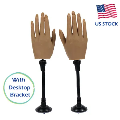 KnowU Silicone Hand Nail Art Practice Hand With Desktop Bracket Display Model US • $39.95