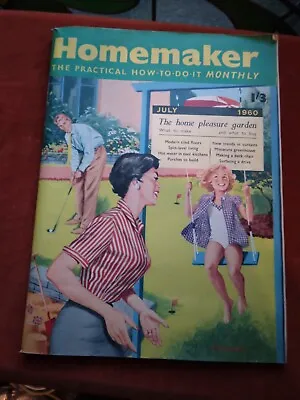 Homemaker Magazine July 1960 Retro Art Cover.e3 • £2.99