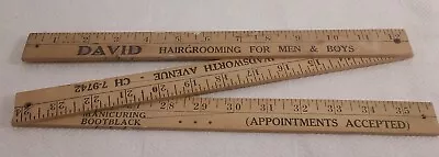 Vintage David Hairdressing  Wooden Folding Ruler Yard Stick Bootblack Manicure  • $4.99