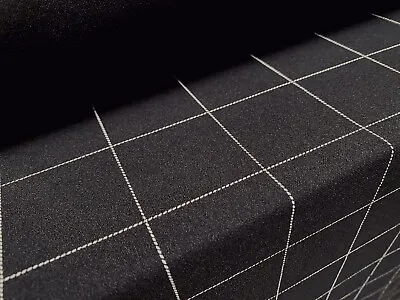 Scuba Crepe Spandex Jersey Fabric Per Metre - Matrix Check Print - Black White • £7.99