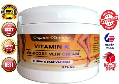 4 Oz - Vitamin K Cream - Thread Spider Varicose Veins Scars Rosacea Capillaries • $13