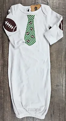 Baby Boy Clothes New Mud Pie 0-3 Month Football Sleep Gown • $14.99