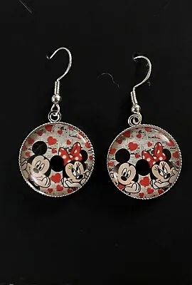 Silver 925  Minnie Mouse Earrings Mickey Mouse Jewellery Gift Novelty Cartoon • £7.95