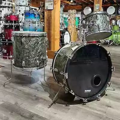 Vintage Rogers Holiday 3pc Drum Set Black Diamond Pearl (Late '60s) • $1799.99