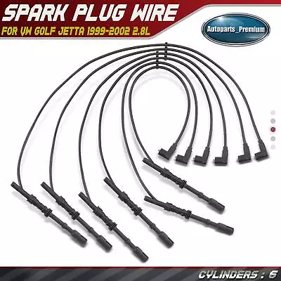 6x Spark Plug Wire Sets For Volkswagen VW Golf Jetta 1999 2000-2002 V6 2.8L 7mm • $44.99