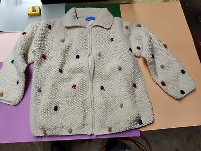 Vintage Ecuador 100% Wool Lady Sweater Size Large Handmade C3 • $28