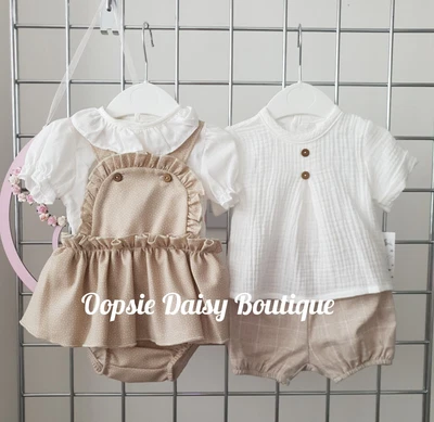 £22.99 • Buy Girls Pretty Romper & Boys Shorts Sets