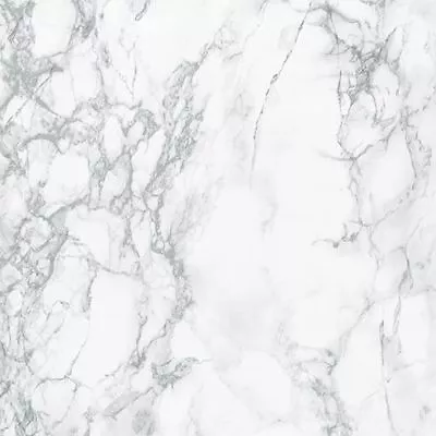 Sticky Back Plastic Vinyl Wrap Fablon Light Grey White Marble Self Adhesive • £6.38