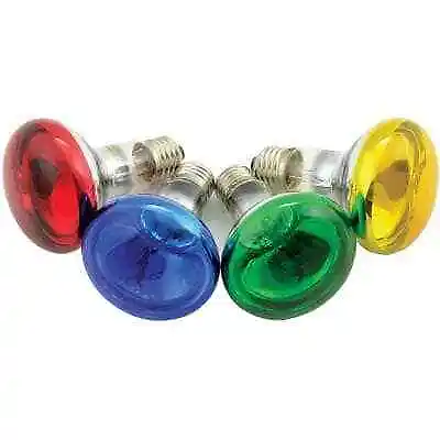 60W R80 Coloured Reflector Bulbs E27 Screw Lamps Disco DJ Sequencer Spot Light • £5.79