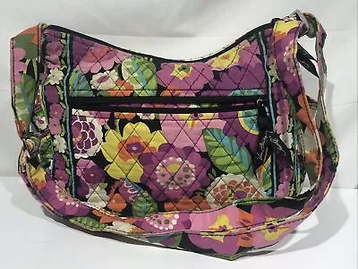 Vera Bradley Summer Quilted Floral Purse Handbag Zipper ADJ Strap Pink Purple • $15
