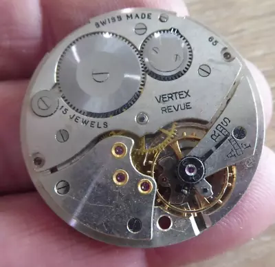 Superb Vertex Revue 15 Jewels  Pocket Watch Movement • £9.99