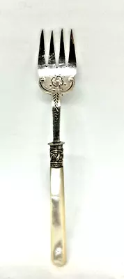 Antique A & D Silver Mother Of Pearl Etched Cocktail Fork Bd 293163 • $15.99