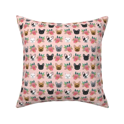 $46 • Buy Pink French Bulldog Active Dog Throw Pillow Cover W Optional Insert Spoonflower