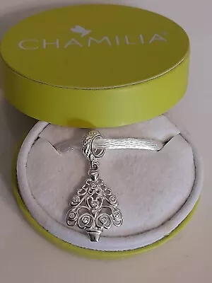 Chamilia Silver 925 Clear Cz Christmas Tree Bracelet Charm In Box • £24.99