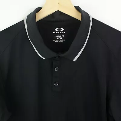 Oakley Mens Golf Polo Shirt Size M Performance Black Short Sleeve • $17.68
