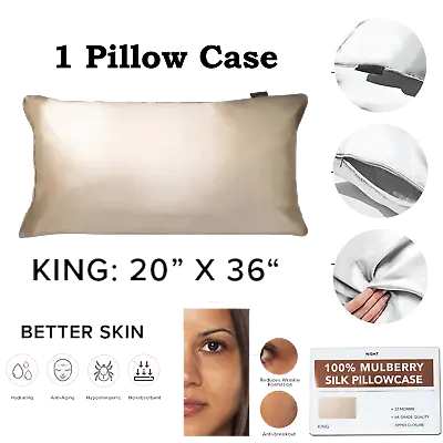 100% Mulberry Silk Pillowcase Bed Pillow Case For Hair And Skin With Zipper • $21.88