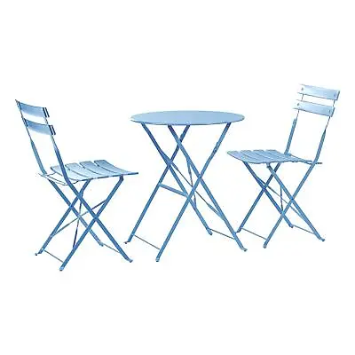 2 Seater Sussex Bistro Set Table Chairs Patio Furniture Round Cornflower Blue • £75