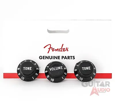 Genuine Fender Stratocaster/Strat Black Guitar Control Knobs - 2 Tone 1 Volume • $9.89