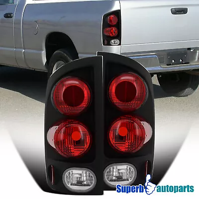 Fits 2002-2006 Dodge Ram 1500 2500 3500 Rear Tail Lights Brake Lamps Black Pair • $44.98