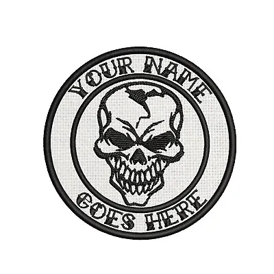 Custom Name Tag Skull Pirate Patch Embroidered Iron-on Applique Skeleton • $18.87