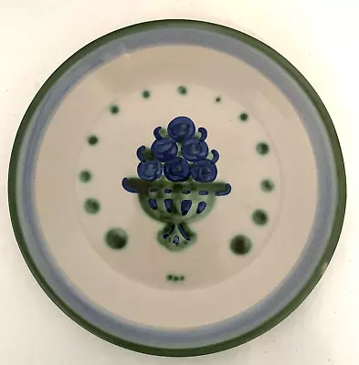 M A Hadley Pottery Blueberry Bouquet 11 Inch Dinner Plate Flawed As Is • $18.90