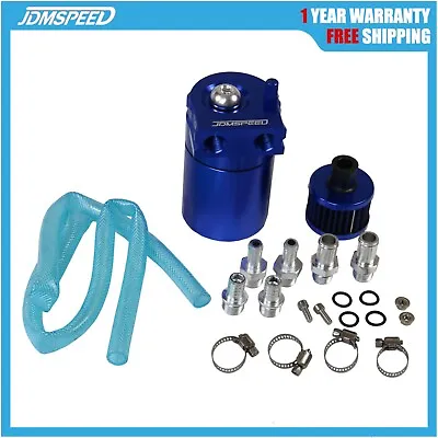 Oil Catch Reservoir Breather Can Tank Blue & Filter Kit Cylinder Engine Aluminum • $44.86