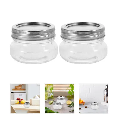  2Pcs Glass Jars Sealed Jam Jars Airtight Mason Jars Empty Small Jelly Jars Tea • £11.97