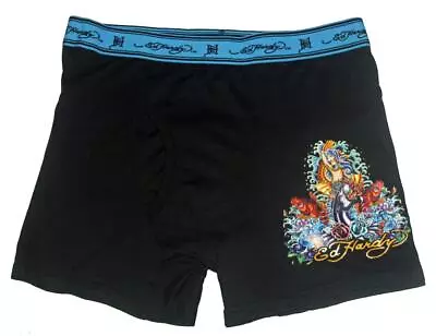 Ed Hardy Logo Band Decal Mermaid Fish Roses 4  Inseam Boxer Briefs Men's NWOT • $16.99