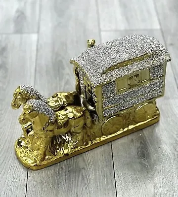 Crushed Diamond Horse Wagon Crystal Gypsy Caravan Traveller Gold Silver Glitter • £49.99