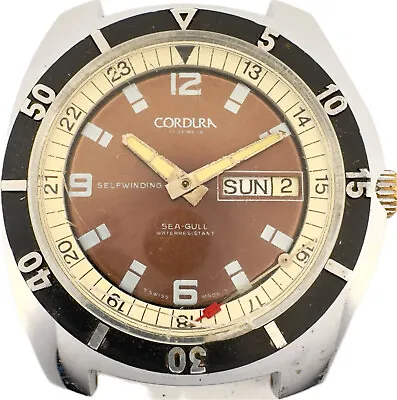 Vintage 42mm Cordura Sea-Gull Diver Style Men's Automatic Wristwatch Sicura • $80