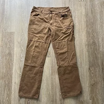 Vtg Kavu Cotton Mason Pants Khaki Double Knee Men’s 38x33 Well Worn • $19.95