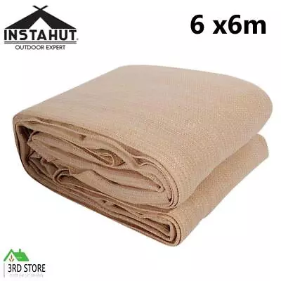 Instahut Shade Sail Cloth Shadecloth Square Heavy Duty Sand Sun Canopy 6x6m • $108