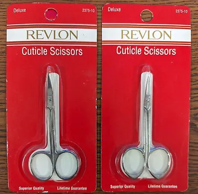 Lot Of 2 Revlon Deluxe Cuticle Scissors #2375-10 Nip Made In Italy/brazil • $25.49