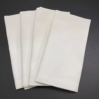 Vintage Napkins White Fine Restaurant Style Set Of 4 Large Edge 20  X 21.5   L • $12.99