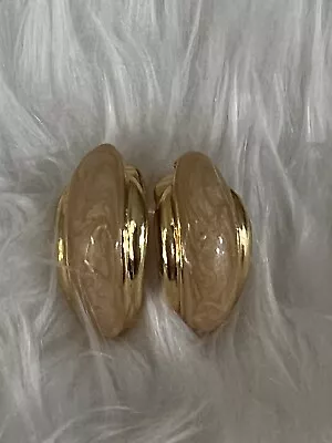 Clip-on Earrings Gold/faux Pearl Vintage Pre Owned Custom Jewelry • $6.40