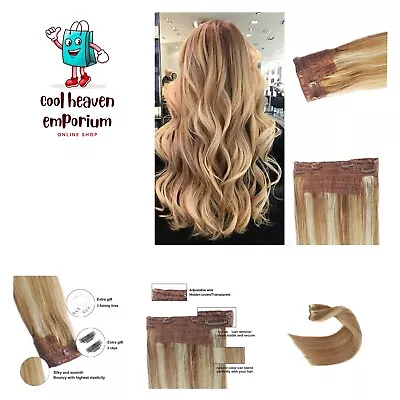 Halos Human Hair Extensions Ombre Golden Brown To Platinum Blonde With Beige ... • $55.99