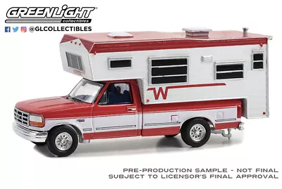 Greenlight 1995 Ford F-250 Long Bed W/Winnebago Slide-In Camper 1:64 Scale 30449 • $14.99