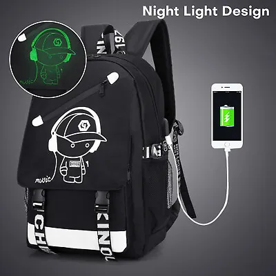 $20.95 • Buy Boys Backpack School Bag Girls Travel Luminous Bookbag W/ USB Charging Port 18 