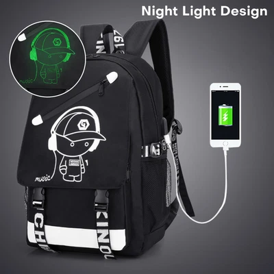 $20.95 • Buy Boys Backpack School Bag Girls Travel Luminous Bookbag W/ USB Charging Port 18 