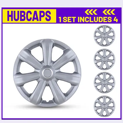 15  Set Of 4 Universal Wheel Rim Cover Hubcaps Snap On Car Truck SUV R15 Black • $42.99