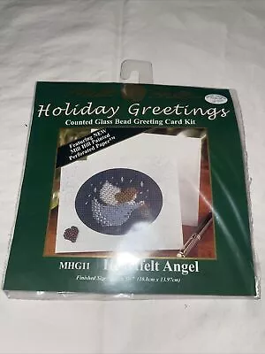 New Mill Hill Holiday Greetings  Heartfelt Angel  Glass Bead Greeting Card Kit • $30