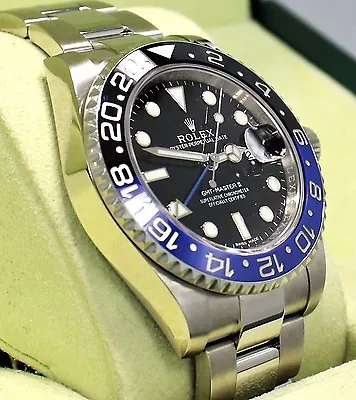 Rolex GMT-MASTER II 116710 BLNR BATMAN Black/Blue Ceramic Bezel BOX/PAPER MINT • $24963.24