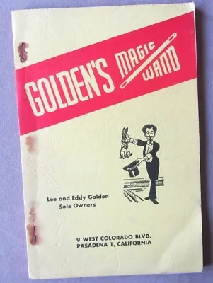 Vtg 1940s Magic Tricks Golden’s Magic Wand Catalog Pasadena Puzzles Tricks Jokes • $19