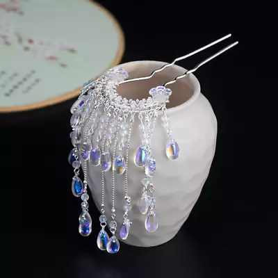 Vintage Epiphyllum Hair Accessories Hanfu Headdress Hairpin Tassel Hair Stick • $31.33