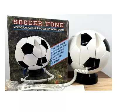 Vintage Soccer Fone Phone Novelty Telephone Football Add A Pic Corded Landline • £53.51