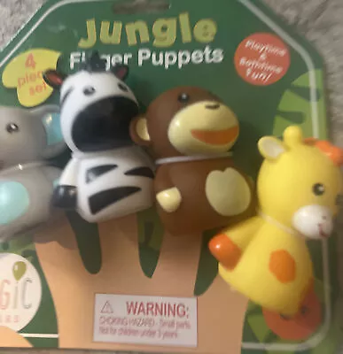 NWT Jungle Finger Puppets 4 Piece Set Baby Bathtime Toys Learning • $7