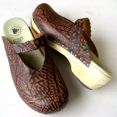 El Naturalista Shoes Womens 39 / 8-8.5 Mules Clogs Brown Leather Mary Jane Spain • $39.90