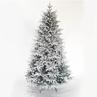 7ft Christmas Tree Artificial Hinged Pine Tree With White Realistic Tips Unlit • $144