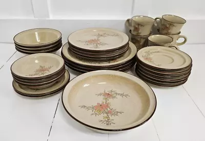 Vintage Noritake Rapport Stoneware Dinnerware Set - 1970's Japan Dinnerware Set • $288