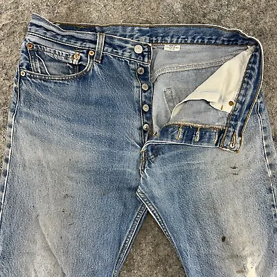 VINTAGE Levis 501 Jeans Mens 36x33 Blue Medium Wash Straight Button Fly Y2K • $27.97